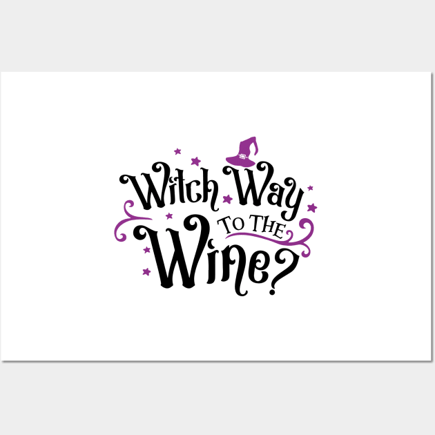 Witch way to the wine? Spooky season Wall Art by thedoomseed